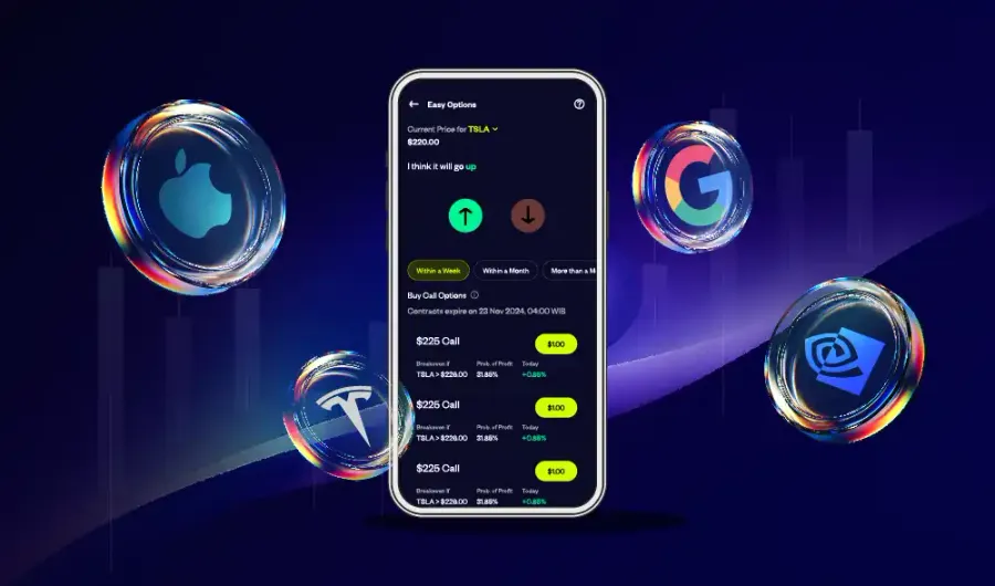 Ilustrasi platform Pluang - investasi kripto, saham, dan emas
